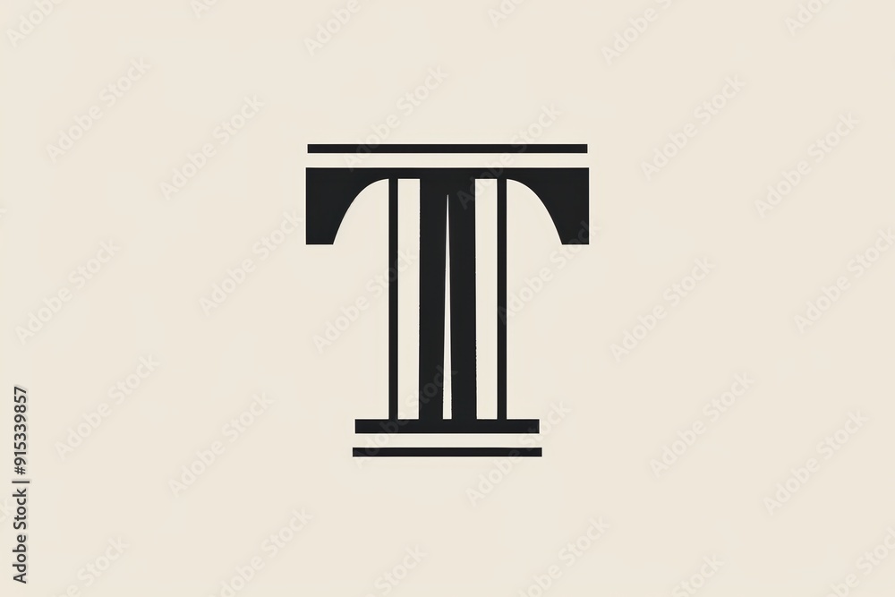 Fototapete a minimalist illustration of the letter t with clean lines and a simple yet stylish design. this gra