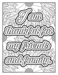 Classroom affirmations for students. Positive affirmations for kids & students. Affirmation Quotes with flowers pattern. Hand drawn with black and white lines. Motivational quotes coloring page.