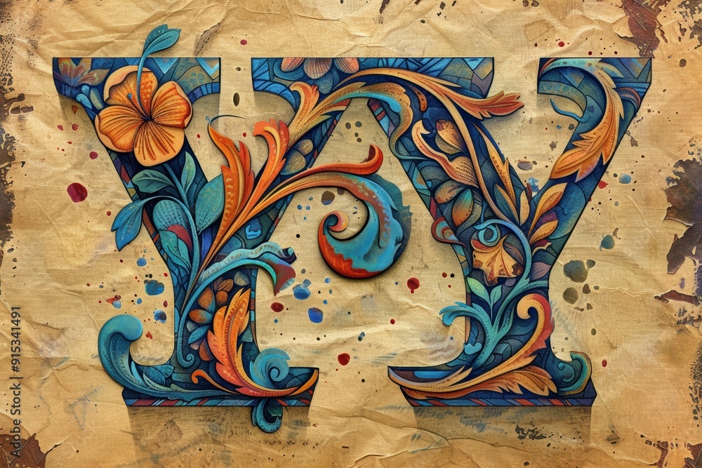 Fototapete a creative illustration of the letter y designed with intricate patterns and textures adding a uniqu