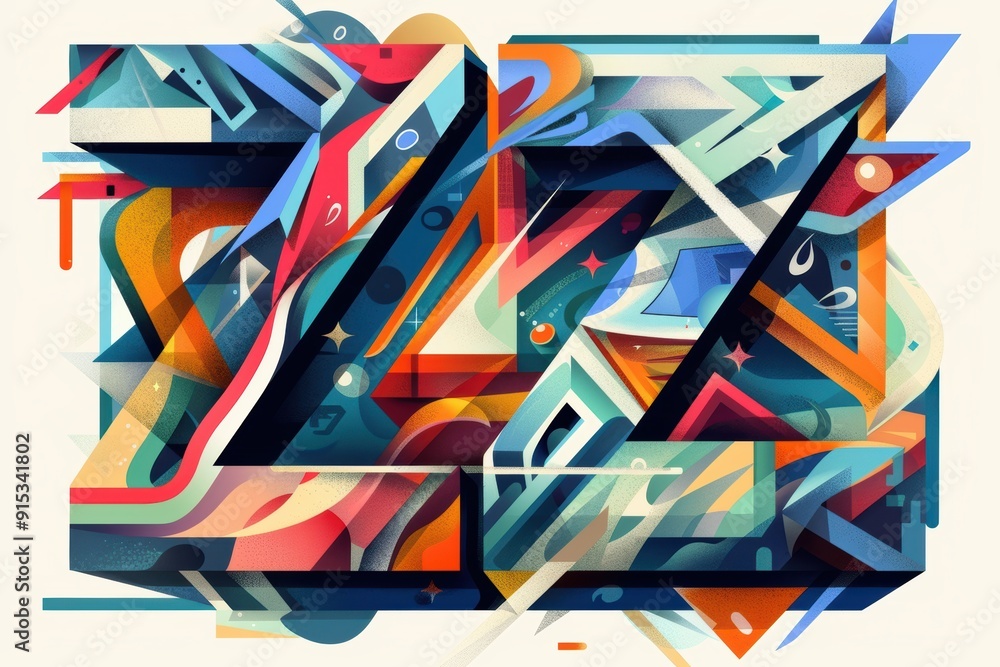 Fototapete a stylized illustration of the letter z featuring bold colors and dynamic shapes that give it a mode