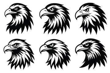 Eagle Head Logo Minimalist Vector Art Illustration