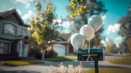 Mailbox with Balloons