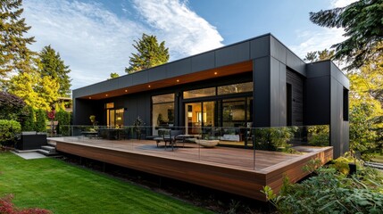 Fototapeta premium Modern luxury urban apartment building exterior, dwelling.
