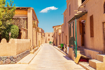 Ancient streets in the old town of Khiva.