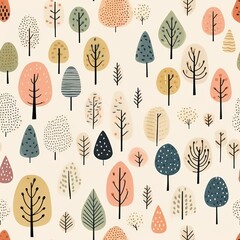 Cute tree pattern art backgrounds.