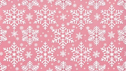 Christmas modern colorful background of many layers of snowflakes of different shapes, and sizes. Gradient from Pink to white