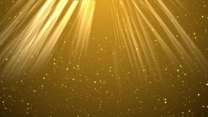 Award party stage golden stage glitter animation. stars, lights and particles. Luxury gold light streak. Particle, luxury awards ceremony