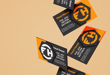 Flying Business Visiting Card Mockup