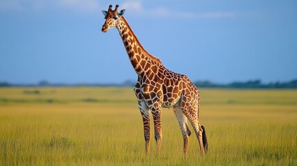 Obraz premium Beautiful landscape with giraffes in Africa