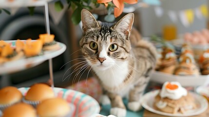 Lost cat announcement, cat waiting for owner.