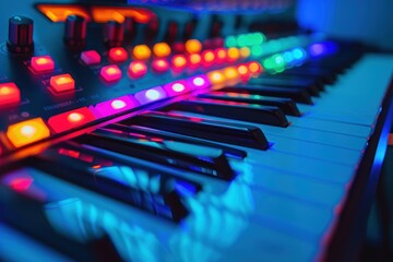 Close-up of Illuminated Keyboard Keys.