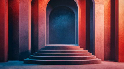 podium backdrop for product display with pastel and dreamy colors background