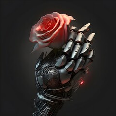 KIND ROBOT WITH A ROSE IN HAND 2