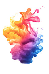 Flie&szlig;ende Farbexplosion: Dynamisches Aquarell in lebendigen T&ouml;nen auf wei&szlig;em Hintergrund