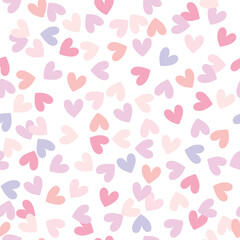Seamless pattern with pastel colorful hearts. Cute pattern, vector