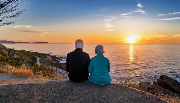 Senior couple sitting on a porch swing.