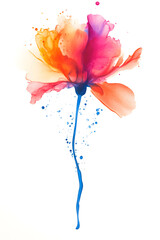 Flie&szlig;ende Farbexplosion: Dynamisches Aquarell in lebendigen T&ouml;nen auf wei&szlig;em Hintergrund