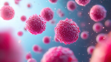 Breast cancer cells, digital holography, microcosmic view, scifi aesthetics