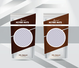 nuts product packaging stand up pouch design