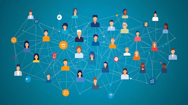 Social Network Connection Concept.