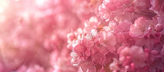 Fototapeta premium cherry blossom background. with copy space image. Place for adding text or design