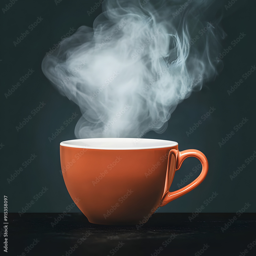 Poster Coffee cup with smoke float up