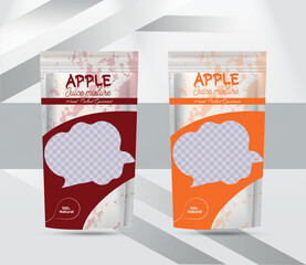 apple juice product packaging stand up pouch design