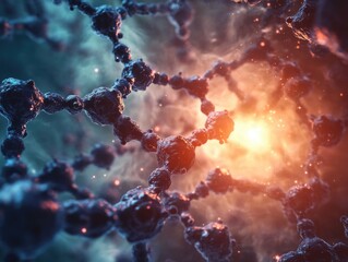 Abstract Molecular Structure: Vibrant Visualization of Science, Technology, and Nanotechnology Concepts