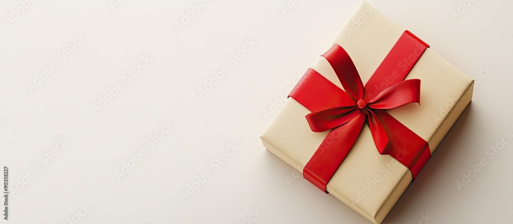 Poster Christmas present isolated on a white background. with copy space image. Place for adding text or design