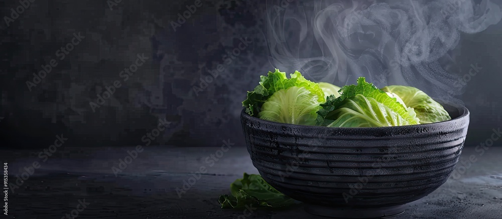 Aufkleber chinese nutritious dish cabbage boiled in pot. with copy space image. place for adding text or desig