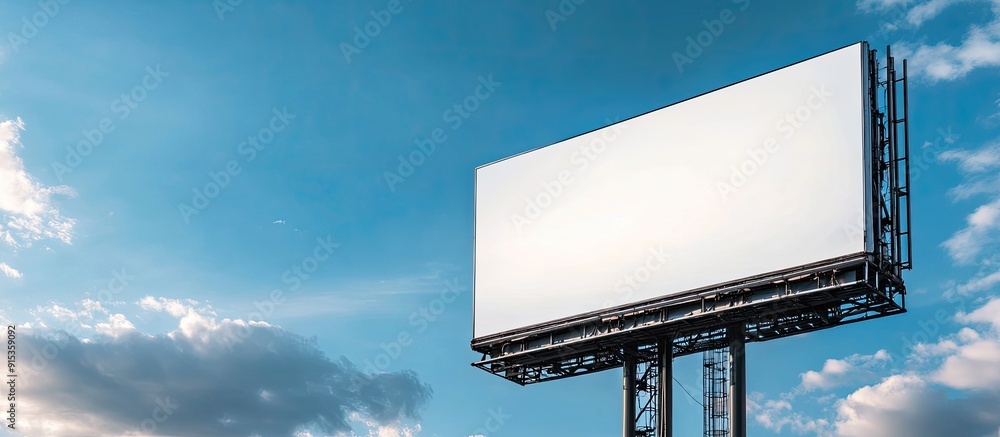 Poster Empty billboard in a city setting. with copy space image. Place for adding text or design
