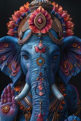 Obraz premium Ornate Blue Ganesha Statue