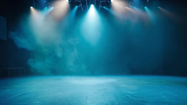 elegance old vintage theater with smoke and spotlight shine