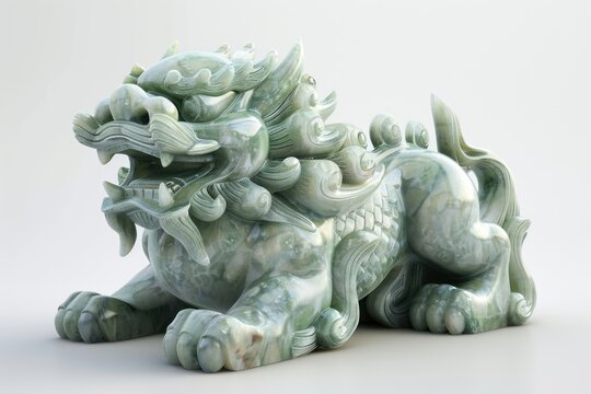 Intricate jade dragon sculpture art