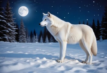 wolf howling at night