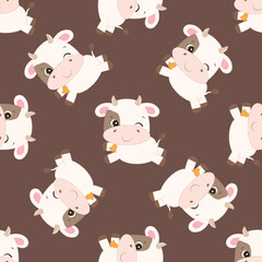 Cute baby animals seamless pattern