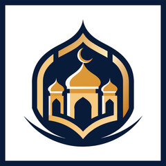Fototapeta premium Islamic Logo Minimalist Vector Silhouette