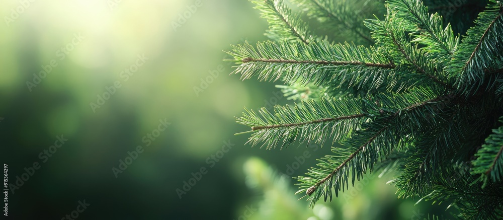 Poster background of fir branches. with copy space image. place for adding text or design