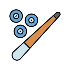 billiard color line icon with white background vector stock illustration