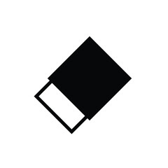 eraser icon, slanted down eraser computer mouse cursor, click eraser pointer black and white style for Graphic Design Software