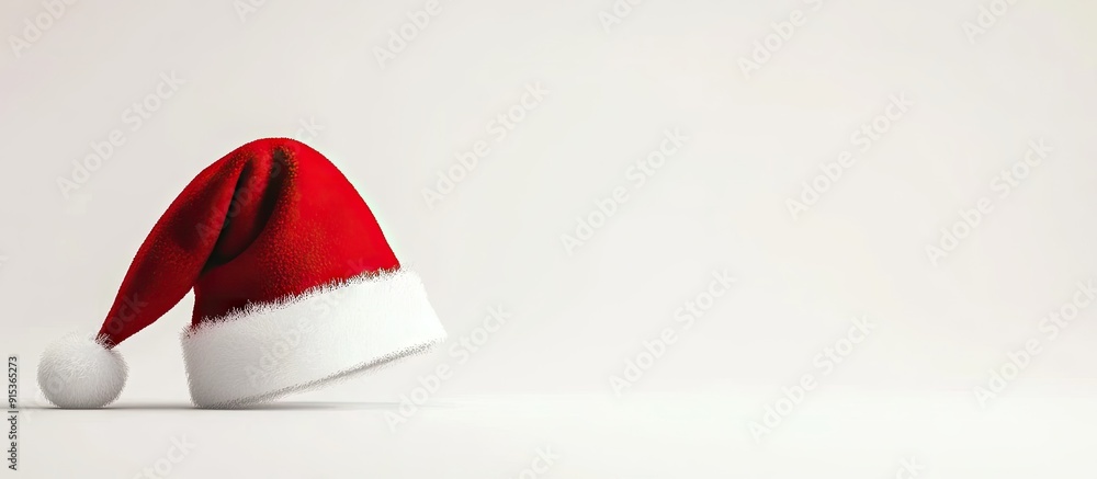 Poster Santa hat isolated on a white background. with copy space image. Place for adding text or design