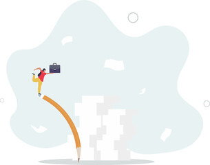project documents or overcome exhausted or challenge concept.flat design with people.