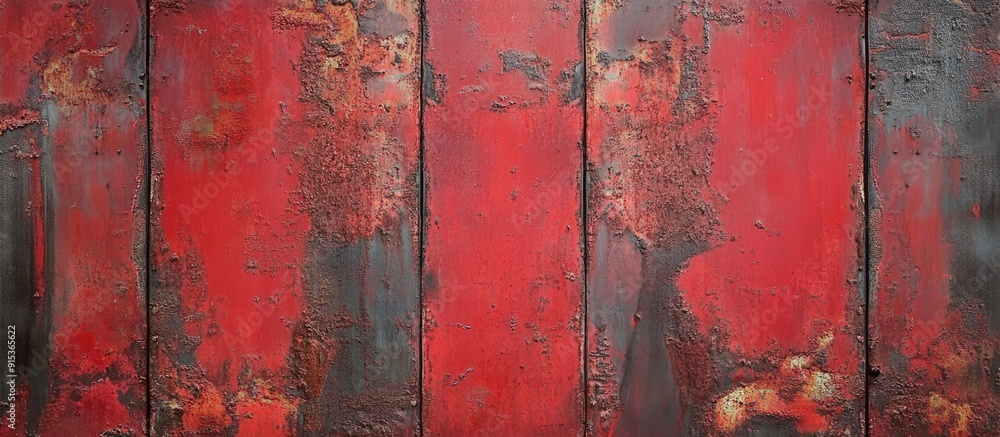 Aufkleber texture of a red rusty metal sheet copyspace background