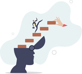 learning new skill to success, individual career growth concept.flat design with people.