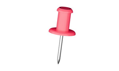 pink push pin isolated