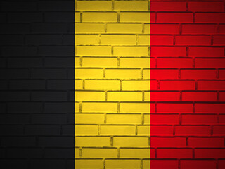 Brick wall Belgium flag