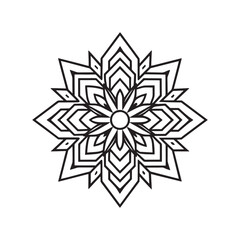 Mandala pattern or Simple Floral Ideas for Coloring book page
