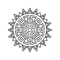 Mandala pattern or Simple Floral Ideas for Coloring book page