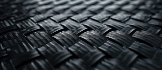 Fototapeta premium Black background Carbon fiber pattern. with copy space image. Place for adding text or design
