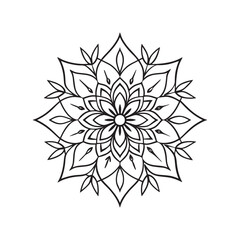 Mandala pattern or Simple Floral Ideas for Coloring book page